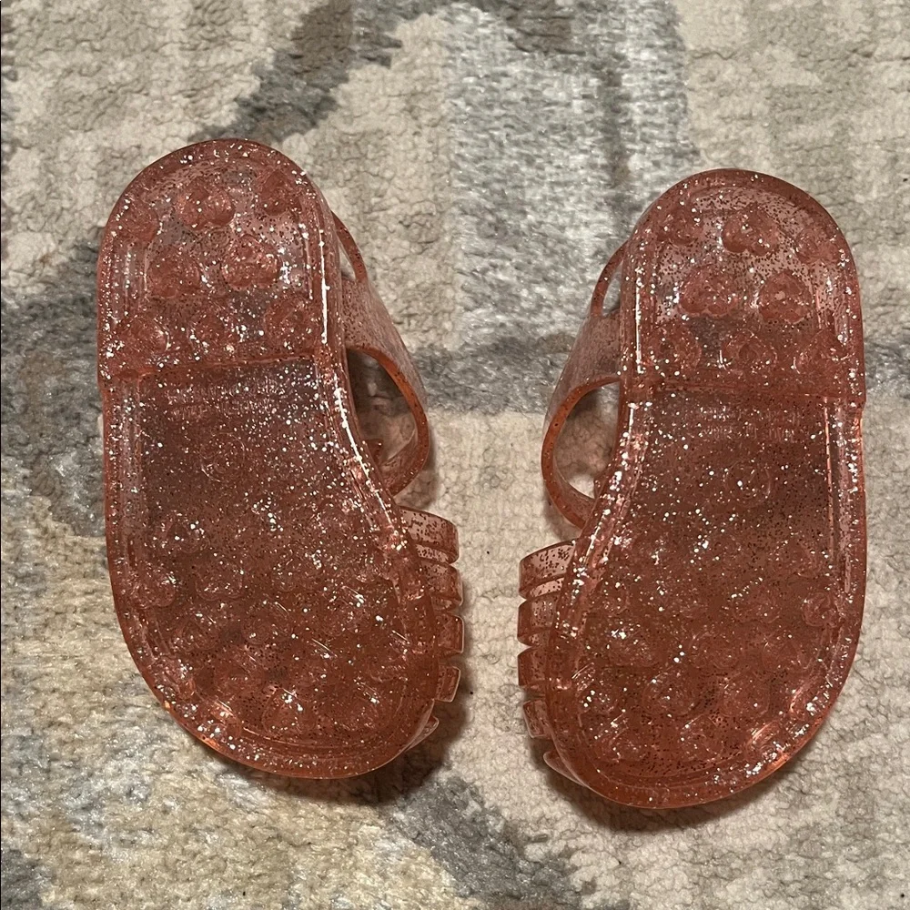 Sparkly Pink Kids Jelly Sandals - Picture 2 of 2